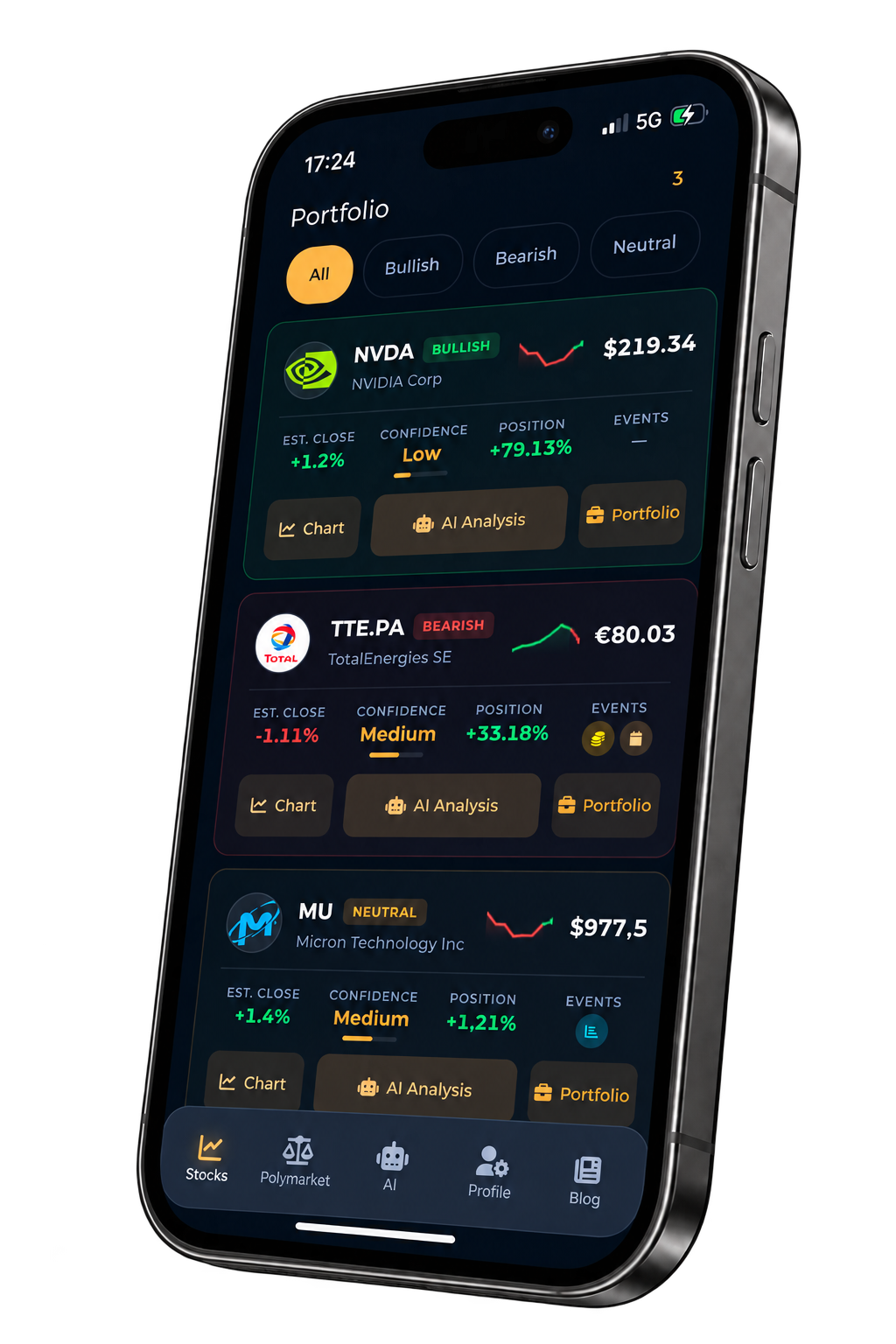 The Northvane app on a phone